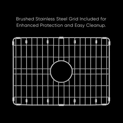 Undermount/Drop-in Single Bowl Fireclay Kitchen Sinks, Stainless Steel Grid Included