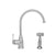 Queenhaus Single Lever Faucet with Long Gooseneck Spout, Porcelain Single Lever Handle and Solid Brass Side Spray