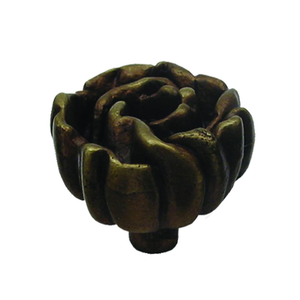 Solid brass rosette-shaped knob.